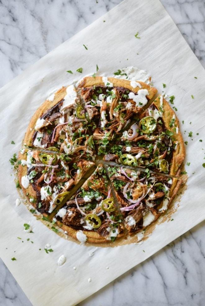 BBQ Pork Plantain Pizza